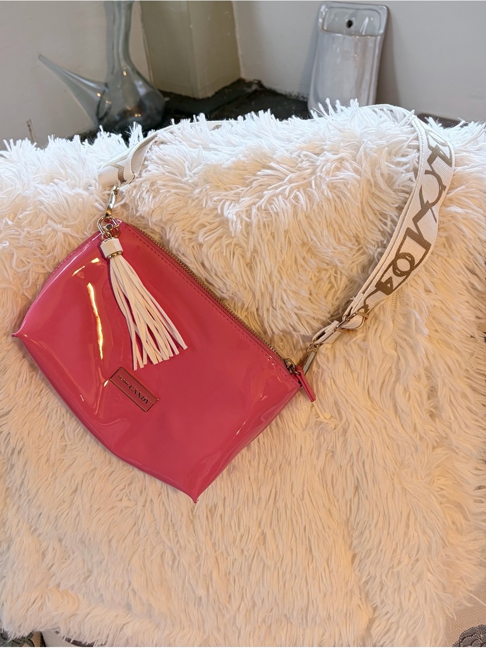 Prada Pink Patent Leather Cosmetic Crossbody Bag - Picture 3 of 8